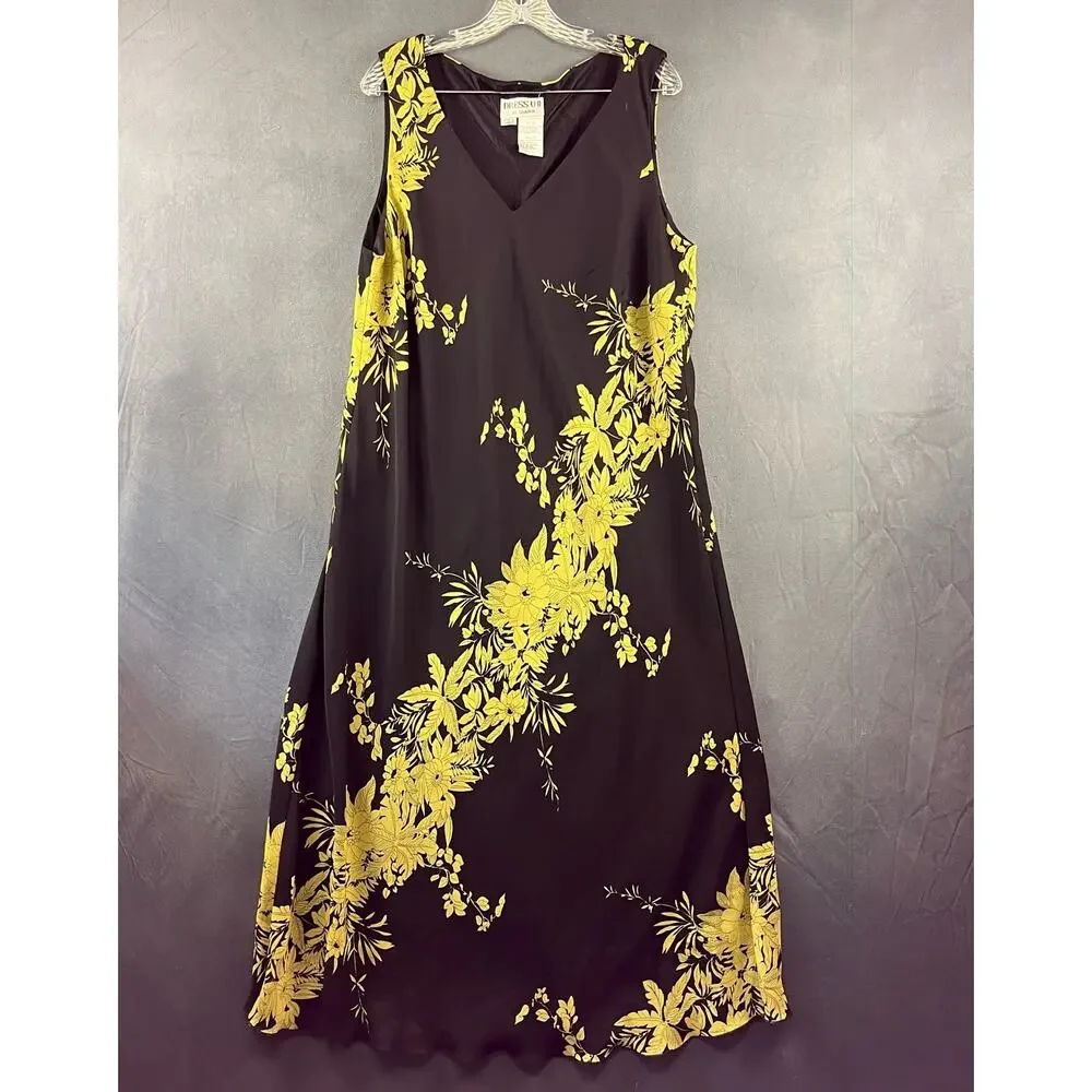 Dress-U II Sharon Maxi Dress and Cardigan Womens Size 22 Black Gold Goth Cottage